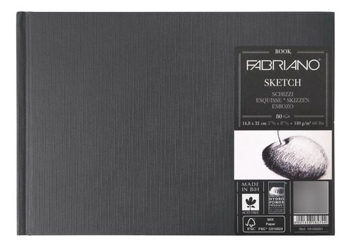 Block Fabriano Drawing A5 Cosido Paisaje 110 Gr 80 Hojas