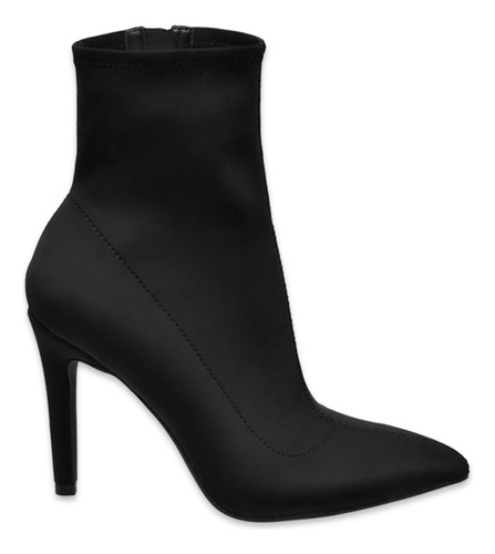 Botines Mujer Lycra Negros Taco Alto Moda Urbana