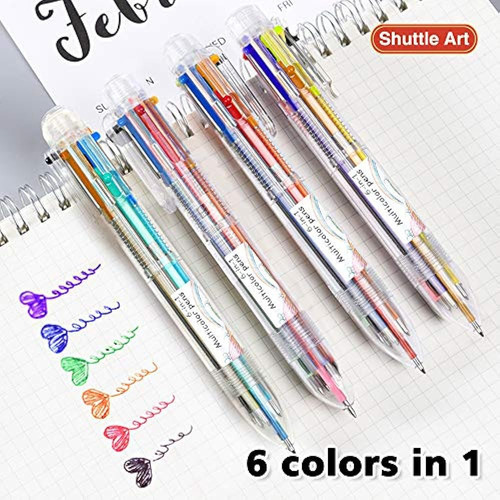 Bolígrafo Multicolor, Shuttle Art 23 Pack 6 En 1 Bolígrafos 