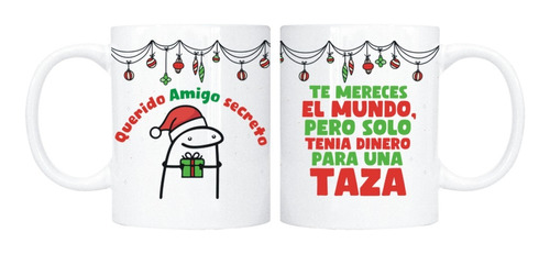 Taza Reglao Amigo Secreto Flork Navideño 320ml Oficina  