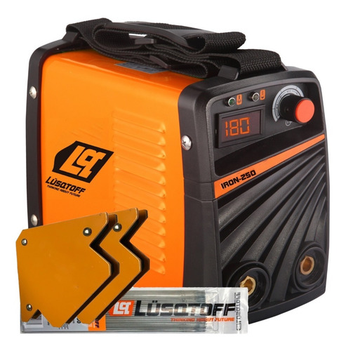 Imagen 1 de 10 de Soldadora Inverter Lusqtoff Iron 250 + Electrodos + Escuadra Anti Stick Maquina Soldar
