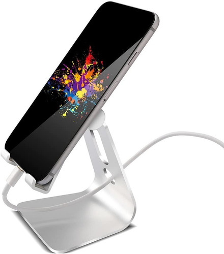Soporte Aluminio Ajustable Para Celular Tablet iPad iPhone Color Plata