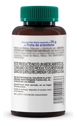 Suplemento Cranberry Arandano Concentrado (60 Caps) Pronat Sabor Sin Sabor