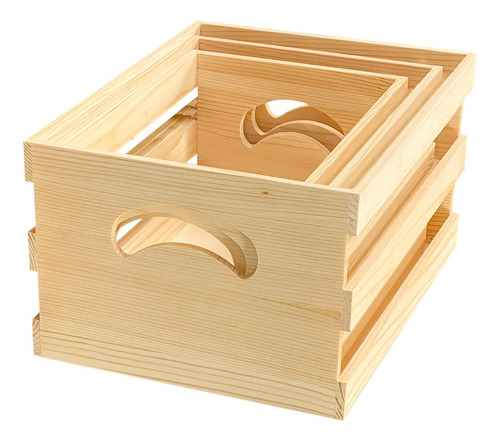 Juego De 3 Cajas De Madera Para Tarimas, Bandejas De Madera