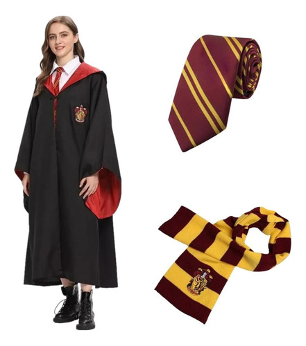 Disfraz Túnica Gryffindor + Corbata + Bufanda Harry Potter Cosplay Hermione - Happy Store