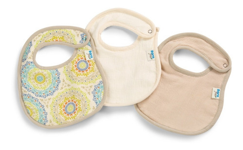 Set De Tres Baberos De Muselina Y Tela Toalla Bornfree Color Verde Bibs