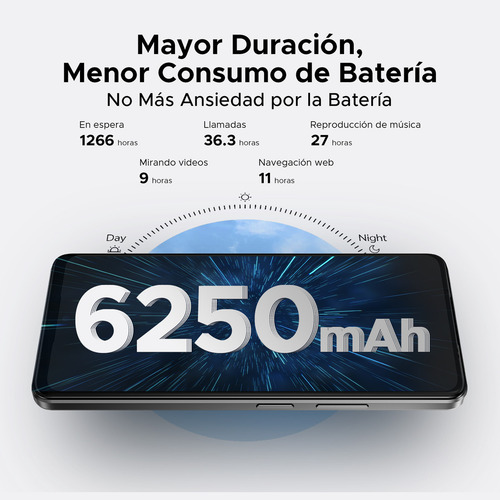 Doogee Note 59 Celular 5g 6250 mAh Android 15 6.75 HD+ 120 Hz 8 GB Ram +128 GB Rom NFC Cámara 16 MP