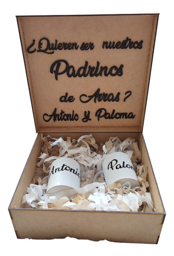 2 Kits Caja Para Pedir Padrinos Personalizada Boda