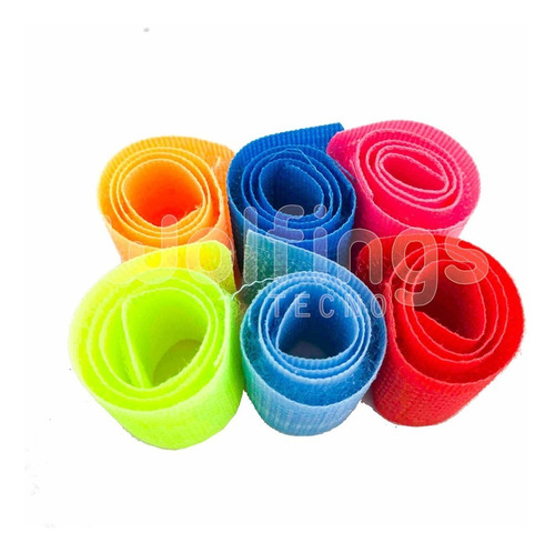 Precinto Sujeta Cables Abrojo Velcro Colores 5 Packs 