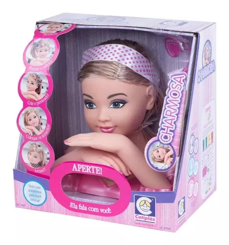 Boneca Barbie Busto P/pentear + Kit Salão De Beleza -c/vídeo