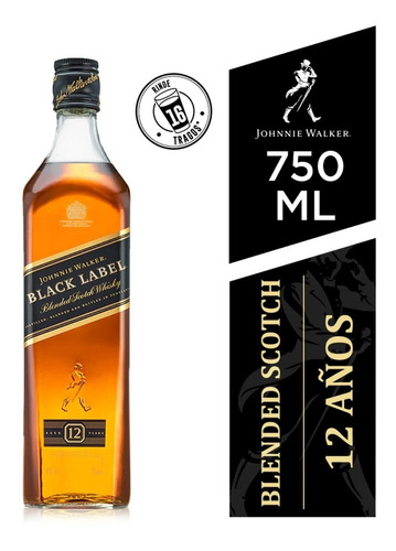 Whisky Johnnie Walker Etiqueta Negra Botella 750 Cc