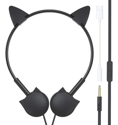 Audífonos Cat Ear Con Micrófono, Con 1 Paquete De Usb-c