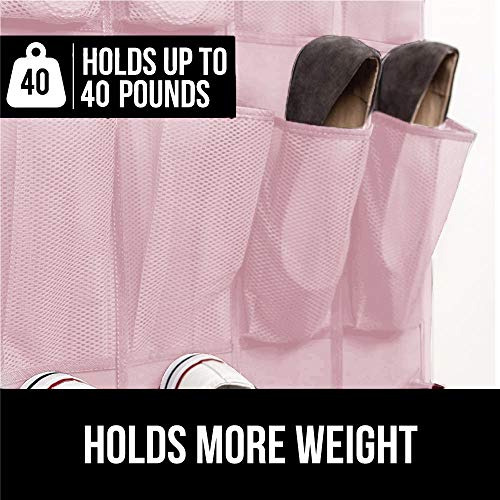 Zapatero Para Colgar 24 Bolsillos De Malla Color Rosa Claro