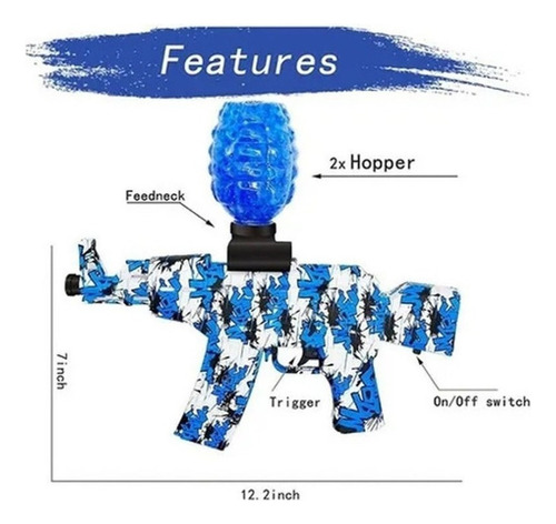 Pistola Gel Ball Blaster Automática Eléctrica 2 Uds