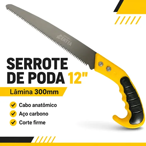 Serrote Poda Podador 12 Pol 300mm Corte Galhos Madeira Aço Amarelo