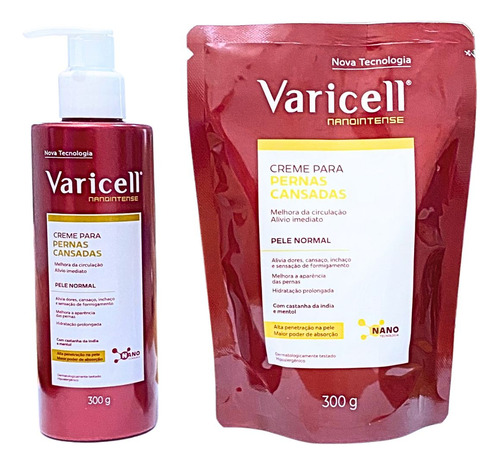 Kit Varicell Pernas Cansadas Alivio Rapido Com Refil 300g