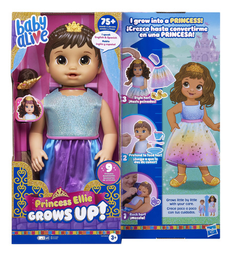 Muñeca Interactiva Princesa Ellie Crece 18 Castaña Accesorio