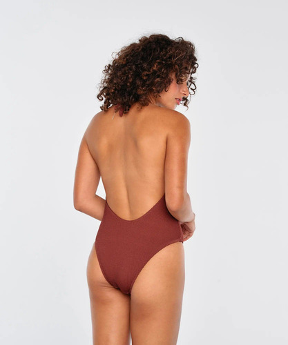 Traje De Baño Mujer Textura Café
