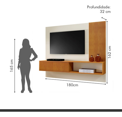 Painel Para Tv Até 55 Polegadas 100% Mdf Málaga