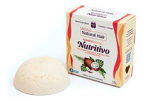 Shampoo Sólido Nutritivo Cabello Seco Meraki 65 Gr