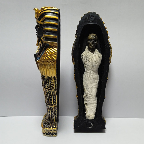 Figura De Sarcofago Con Momia De Tutankamon En Poliresina