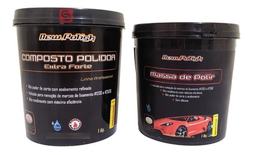 Kit Massa De Polir 1kg + Composto Polidor Extra Forte 1kg