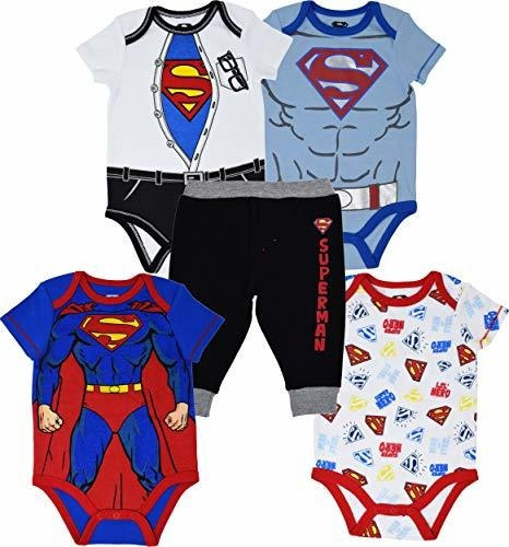 Superman Niños Bebés De 5 Piezas Body Y Pantalones Set
