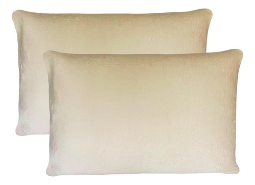 Kit 02 Fronhas 50 X 70cm Plush Microfibra Fleece Off White