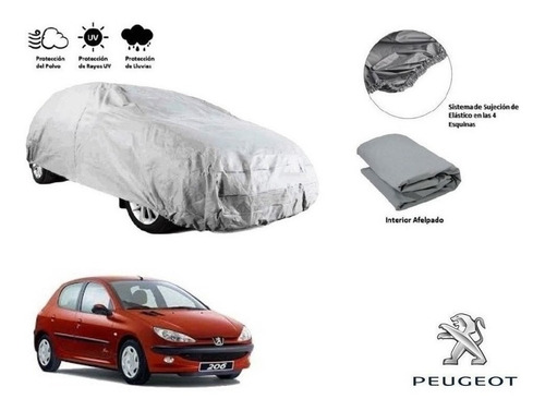 Cubierta Funda Cubre Auto Afelpada Peugeot 206 2004 Msi