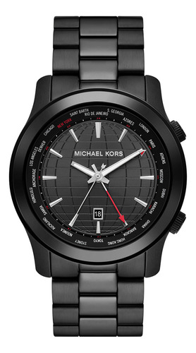 Reloj Hombre Michael Kors Mk9110 Runway Color de la correa Negro Color del bisel Negro Color del fondo Negro