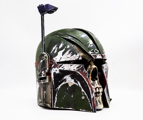 Imagen 5 de 6 de Figura Impresa En 3d Star Wars Casco Boba Fett Excelente