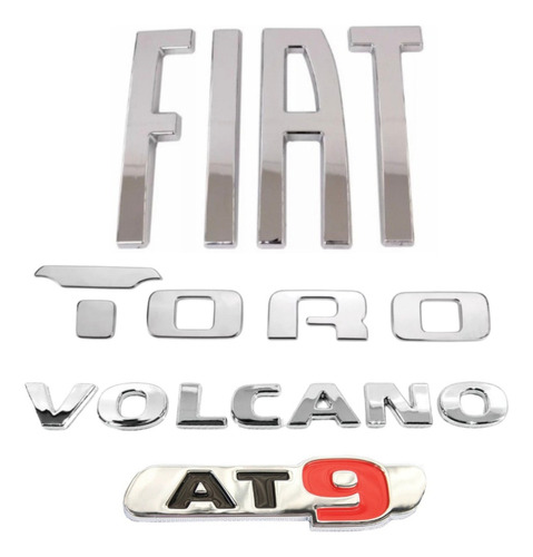Kit Fiat Toro Volcano At9 Cromado Adesivo Porta Mala 2020