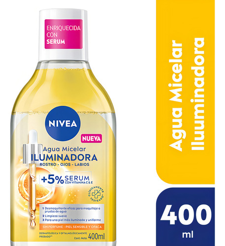 Agua Micelar Nivea Iluminadora Piel Sensible 400 Ml