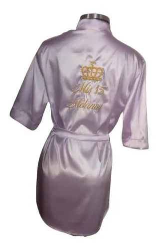 Bata Satin Bordada Para Quinceañera