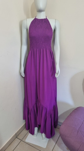 Imagem 3 de 4 de Vestido Longo Feminina Frente Única Lástex Moda Feminina