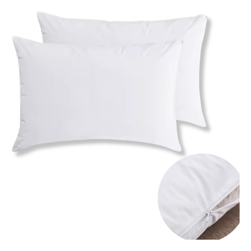 2 Fundas De Almohada Con Cierre Tamaño King Hotelera Blanco