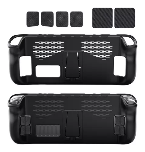 Funda protectora para Steam Deck, cubierta de cuero suave con soporte,  protección completa, antideslizante, accesorios de