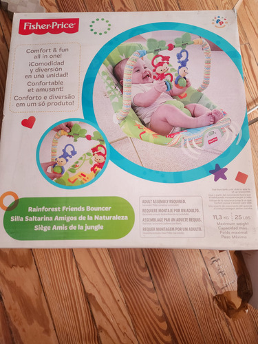 Silla Mecedora. Fisher Price. Saltarin. Bouncer Verde Lima Amigos De La Naturaleza (Usado)