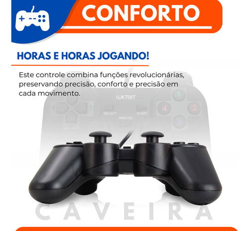 Kit 2 Controle Joystick Usb Analógico Computador E Notebook