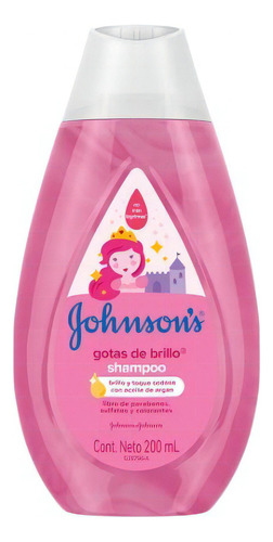 Shampoo Johnson's Baby Gotas de Brillo de aceite de argán en botella de 200mL por 1 unidad