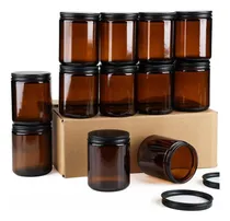 Comprar 12 Envases Velas Frascos Cristal Ambar Premium 210ml + Tapa