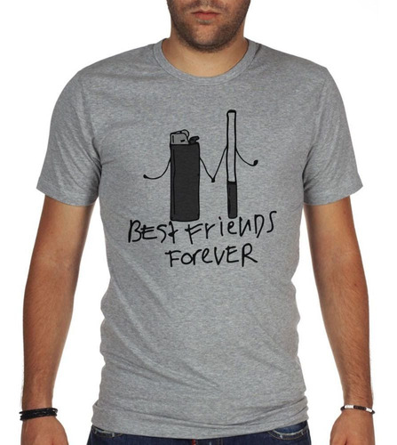 Remera De Hombre Best Friends Cigarrillo Y Encendedor