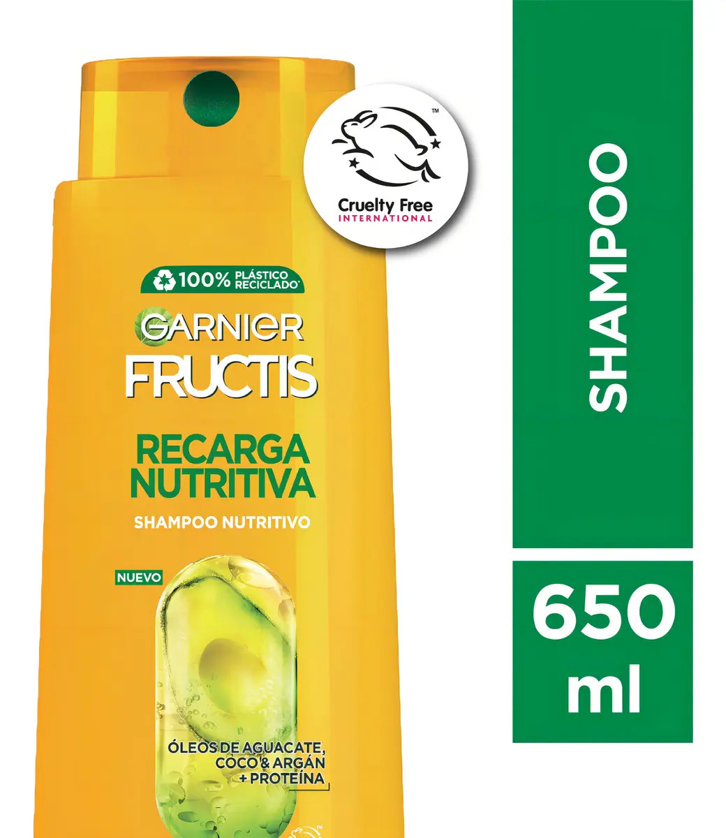 Shampoo Garnier Fructis Shampoo Garnier Fructis Recarga Nutritiva 650ml Recarga Nutritiva en botella de 650mL de 650g por 1 unidad de 650g