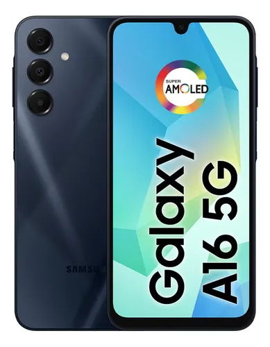 comprar Teléfono celular Samsung Galaxy A16 5g, 128 GB + 4 GB de RAM, cámara de hasta 50 MP, pantalla 6.7, NFC, Ip54, batería azul oscuro de 5000 mAh