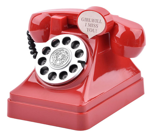 Retro Teléfono Alcancía Dial Teléfono Dinero Ahorro Rojo