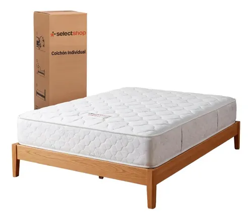 Colchón Individual Memory Foam Con Resorte Ortopédico 17 Cm Color Blanco Selectshop