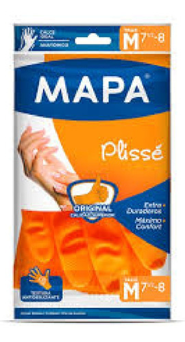 Guantes Mapa Plisse Satinado Mediano