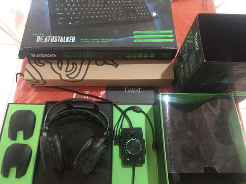 Kit Razer Tiamat 7.1 V1 Mais Teclado Deathstalker Exper (Usado)