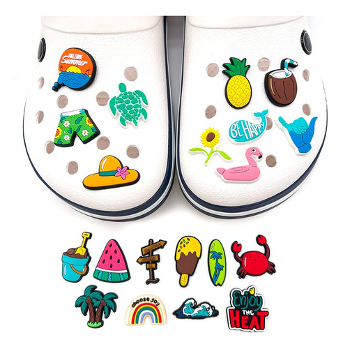 Juego De 20 Abalorios De Verano Para Zapatos De Playa, Decor