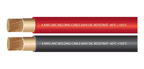 4 Gauge Premium Extra Flexible Welding Cable 600 Volt 2...